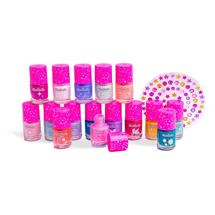 Martinelia Set de Vernis à Ongles Galaxy Dreams 85428 Aquarius, 16 Vernis et Pierres Adhésives, Produit en Espagnol