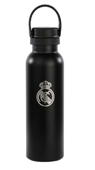 SAFTA Gourde isotherme Real Madrid 600 ml - 2ème équipement 24/25 - Dimensions : 25x7.3x7.3 cm