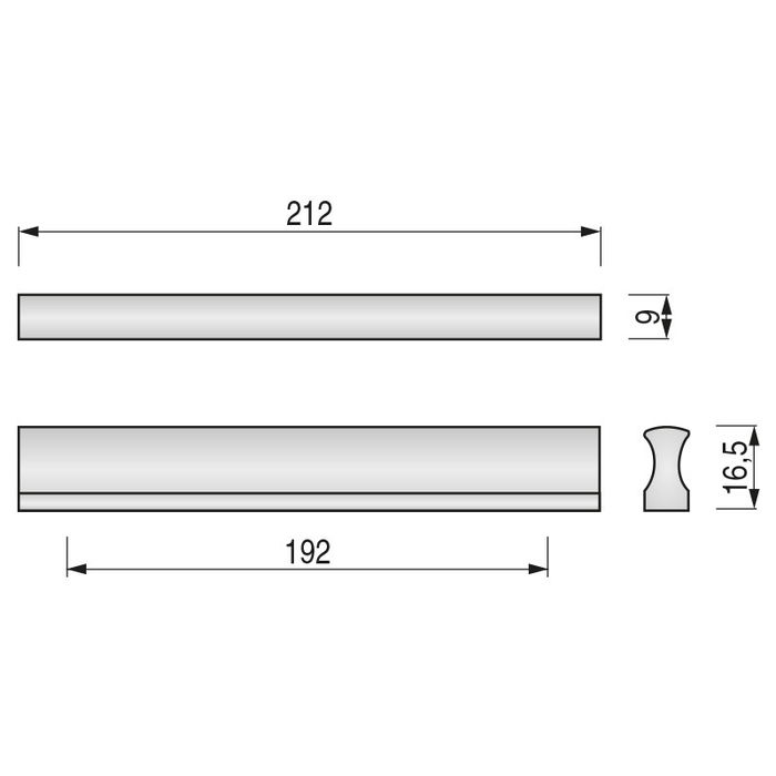 HERRAJES ALK Tirador Yokono Aluminium Finition Chrome Distance 192 HERRAJES ALK Tirador Yokono Aluminium Finition Chrome Distance 192