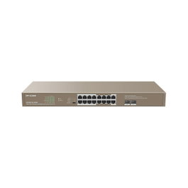 IP-COM G1118P-16-250W Switch Ethernet non administré 16 ports Gigabit PoE + 2 SFP, 230W, Montage sur rack