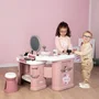 Smoby My Beauty Center - Institut de beauté 3 en 1 pour fille avec coiffure, onglerie et maquillage factice, 26 accessoires, jeu à partir de 3 ans