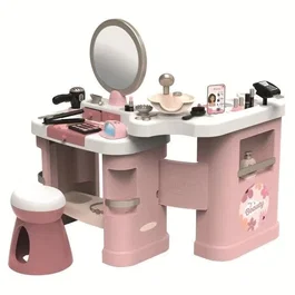 Smoby My Beauty Center - Institut de beauté 3 en 1 pour fille avec coiffure, onglerie et maquillage factice, 26 accessoires, jeu à partir de 3 ans