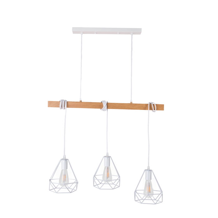 Lampe à suspension Indaiatuba en métal et bois Lampe à suspension Indaiatuba en métal et bois