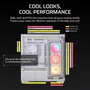 Corsair 3500X LXR iCUE LINK - Boîtier PC moyen-tour en verre trempé blanc, 3 ventilateurs RGB inversés, espace pour carte graphique et refroidissement liquide