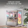 Corsair 3500X LXR iCUE LINK - Boîtier PC moyen-tour en verre trempé blanc, 3 ventilateurs RGB inversés, espace pour carte graphique et refroidissement liquide