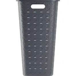 Curver Corbeille à Linge Softex 56L - 70% Matériaux Recyclés - 59 x 43 x 34 cm - Gris