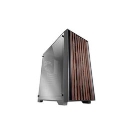 Mars Gaming MC-WOODC Boîtier ATX Semitorre, Panneau Madre Naturel, Cristal Chromé, Ventilateur 120mm FDB, USB 3.2