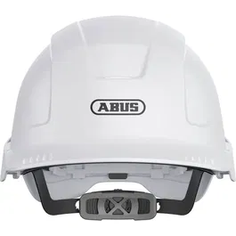 Abus SCATOR - Casque de protection industriel et chantier avec suspension 6 points PowerTriangle, réglage hauteur, serre-nuque, visière, blanc polaire