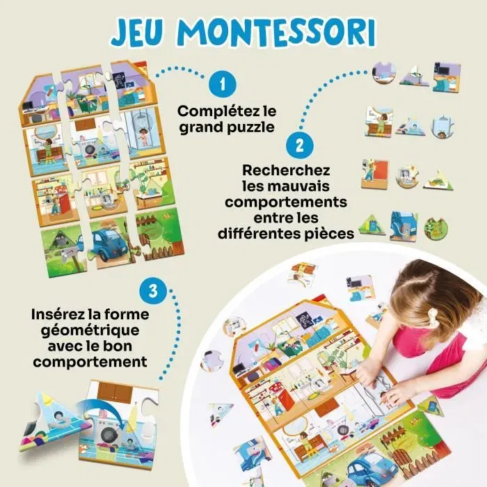 Adventerra Jeu éducatif GEOMAG - My Eco House - Méthode Montessori - Construction de maison - Sensibilisation à l'environnement