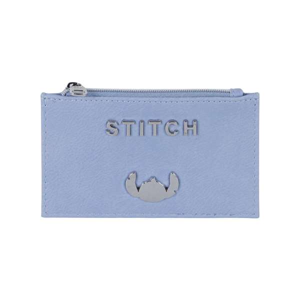 Karactermania - Porte-cartes et porte-monnaie slim Lilo et Stitch en acier - 5 compartiments pour cartes, 1 pour monnaie - PVC/polyester - Dimensions : 0,5 x 14 x 8 cm - Bleu