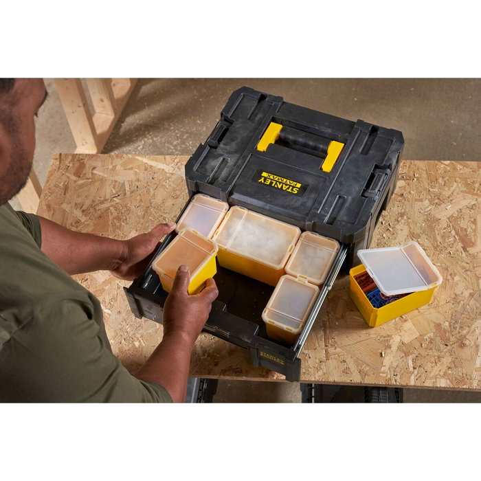 Stanley Pro-Stack™ FATMAX® Organiseur de rangement avec tiroir et 6 casiers Stanley Pro-Stack™ FATMAX® Organiseur de rangement avec tiroir et 6 casiers