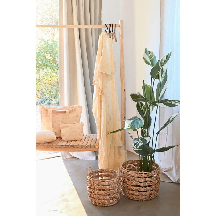 Home ESPRIT Set de 3 paniers en métal et jacinthe d'eau Naturel