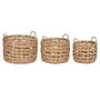 Home ESPRIT Set de 3 paniers en métal et jacinthe d'eau Naturel