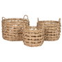 Home ESPRIT Set de 3 paniers en métal et jacinthe d'eau Naturel