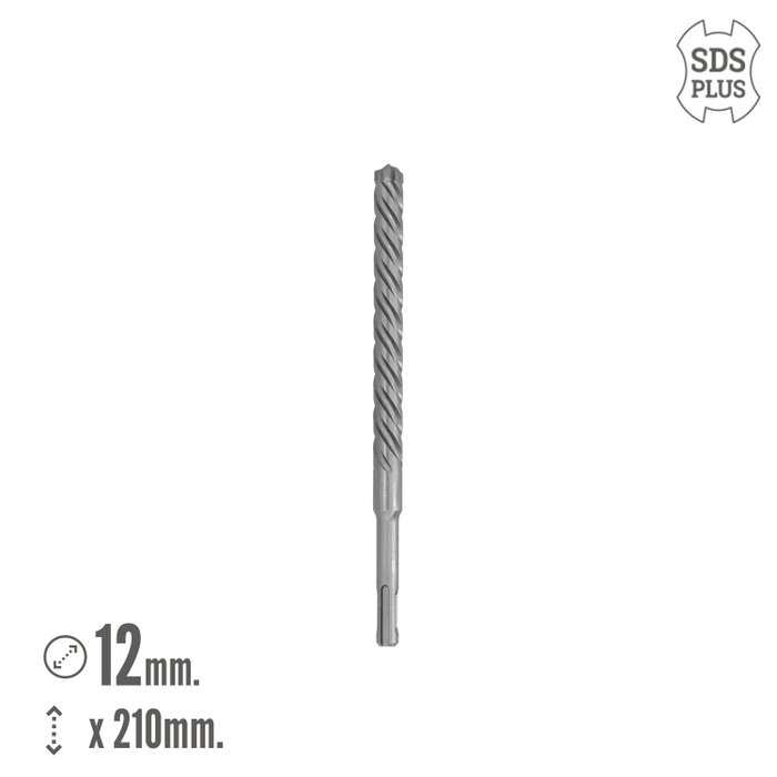 WOLFPACK LINEA PROFESIONAL Foret SDS Plus 8 arêtes de coupe spécial béton armé Ø 12 x 210 mm