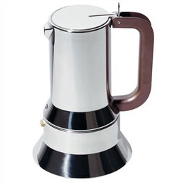Alessi 9090/M Cafetière à espresso 10 tasses Richard Sapper, acier inoxydable 18/10 - Design primé