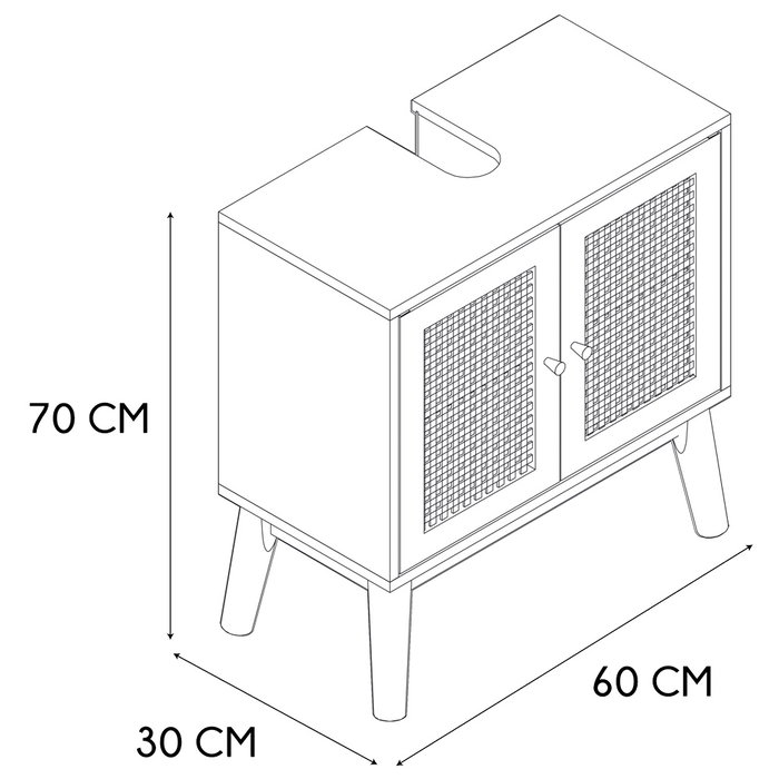 Home Deco Factory Meuble Lavabo Bali 60x30 H.70 Home Deco Factory Meuble Lavabo Bali 60x30 H.70