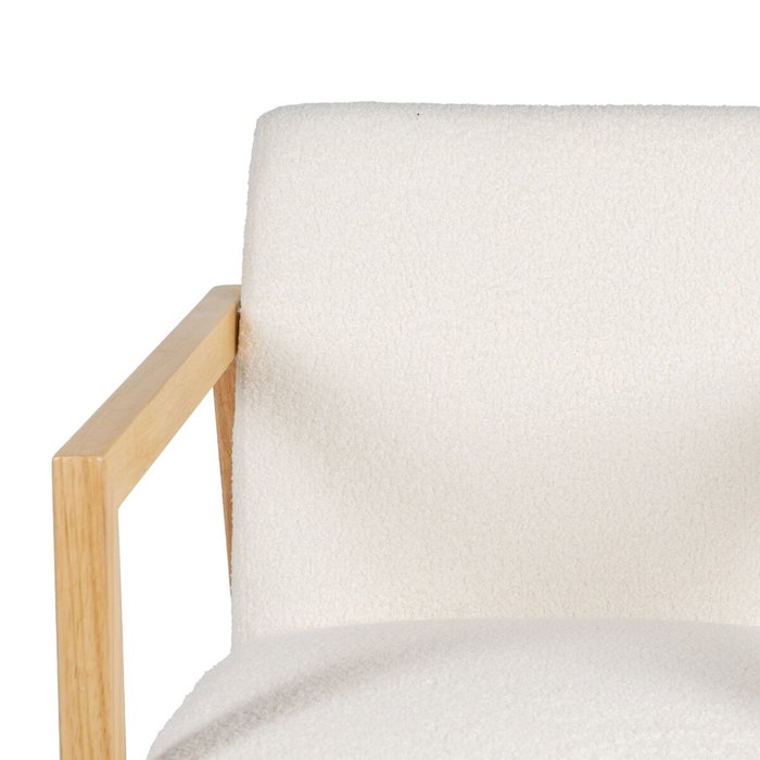 Fauteuil à Bascule Blanc Naturel Bois d'hévéa Tissu 60 x 83 x 72 cm