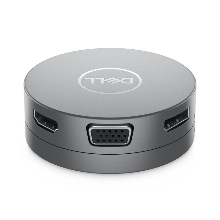 Dell DA310 - Adaptateur USB-C 7-en-1 Multiport Compact avec Passerelle 90W - 2 x USB-A 3.2, USB-C 3.2, HDMI 2.0, DisplayPort, VGA, RJ-45 - Pour Ordinateur Portable
