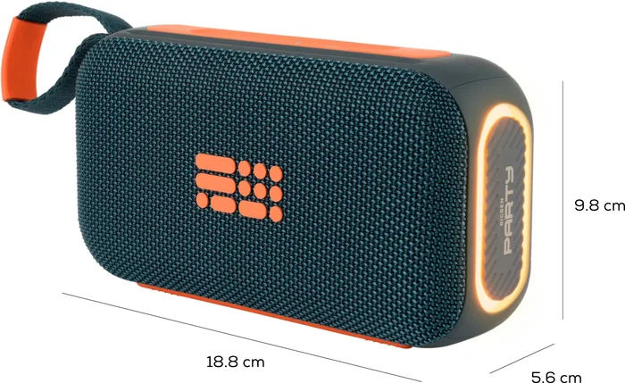 Bigben Party - Enceinte Bluetooth portable lumineuse à LED - Bleu et orange