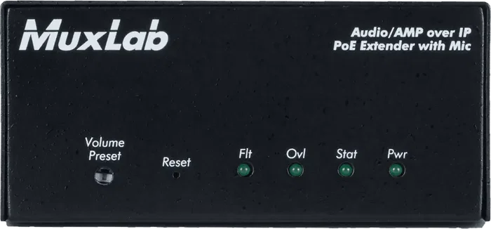 MUXLAB Récepteur Audio sur IP 50W/canal avec alimentation externe Noir MUXLAB Récepteur Audio sur IP 50W/canal avec alimentation externe Noir