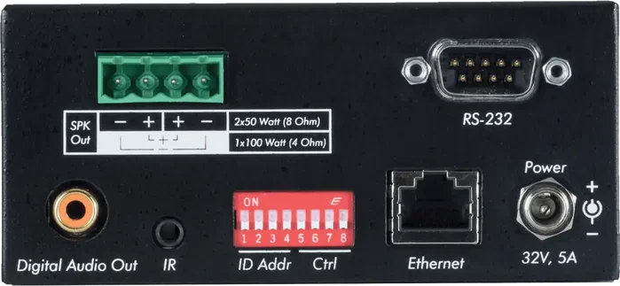 MUXLAB Récepteur Audio sur IP 50W/canal avec alimentation externe Noir MUXLAB Récepteur Audio sur IP 50W/canal avec alimentation externe Noir