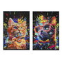 Home ESPRIT Toile Chat Loft Noir avec Lumière LED
