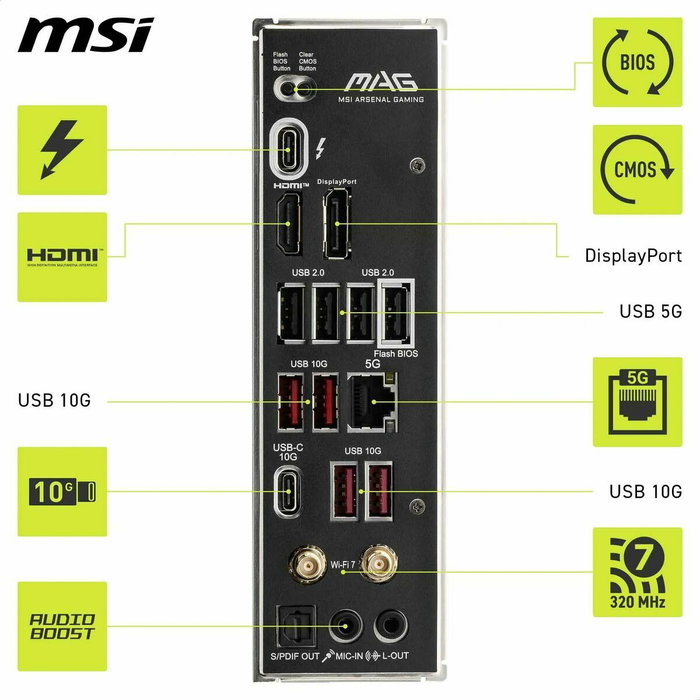 MSI MAG B860 TOMAHAWK WIFI ATX DDR5 LGA 1851