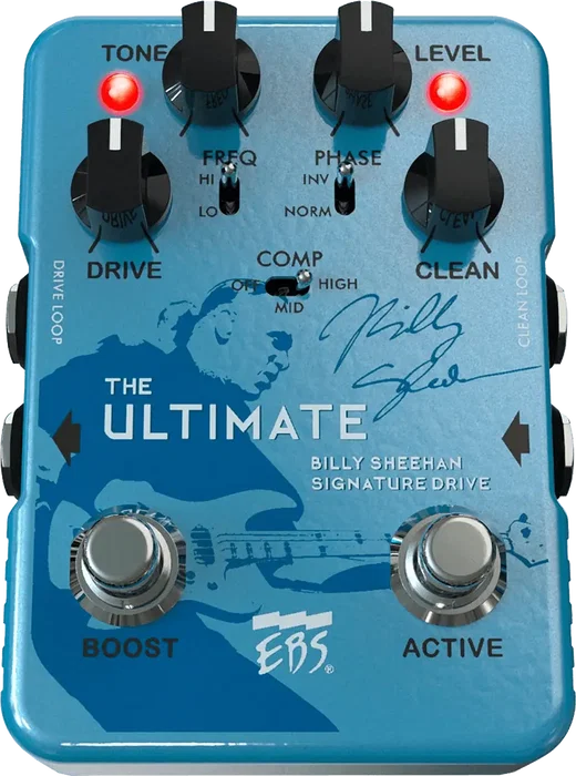 EBS Billy Sheehan Ultimate Signature Drive Pédale de basse overdrive avec compression et boucles d'effets