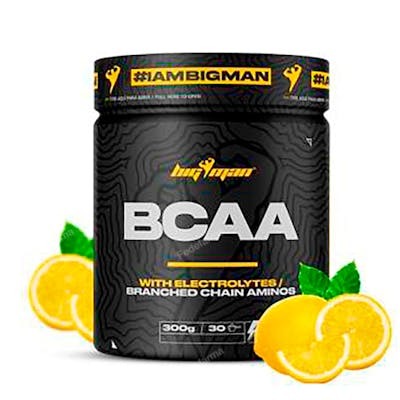 BIGMAN BCAA + Electrolytes 300 g, Poudre saveur limonade, Complément alimentaire BIGMAN BCAA + Electrolytes 300 g, Poudre saveur limonade, Complément alimentaire