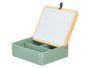 Berilo Organisateur en plastique bambou et miroir vert 14 x 5,5 x 14 cm (Set de 12)