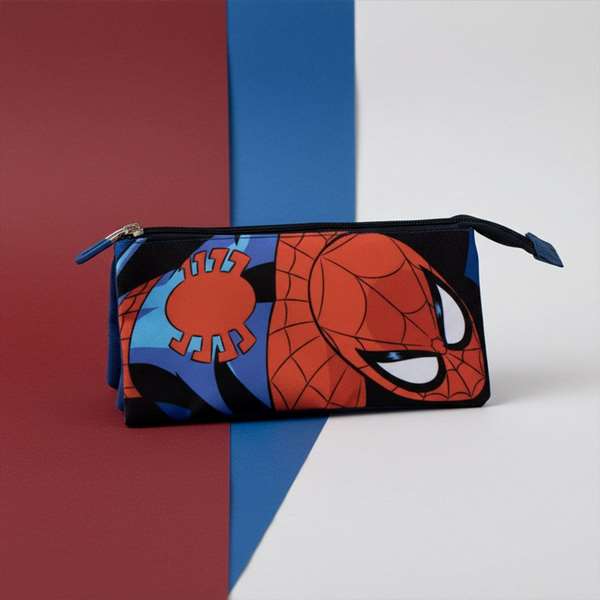 Cerdá Trousse Spiderman à 3 compartiments, Bleu