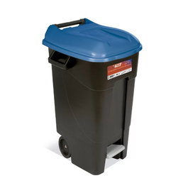 TAYG Conteneur de déchets avec pédale 120 L, bleu