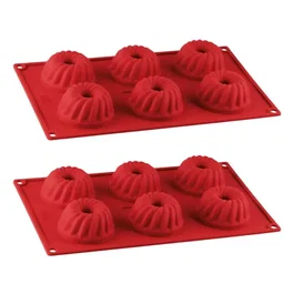 Dr Oetker Lot de 2 moules à kougelhopf Flexxibel Love, Rouge