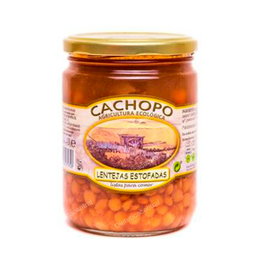 CACHOPO Lentejas Estofadas 445g Eco - Conserve de lentilles végétarienne biologique 100% naturelle