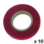 SATURNIA Cinta Atadora 11 x 0,15 mm x 26 m Rouge (Pack de 10 rouleaux)