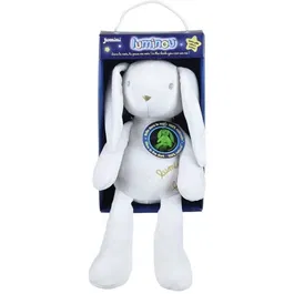 Jemini LUMINOU - Peluche lapin lumineuse enfant - 30 cm - Anti peur du noir - Rechargeable
