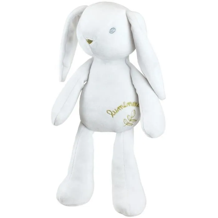 Jemini LUMINOU - Peluche lapin lumineuse enfant - 30 cm - Anti peur du noir - Rechargeable