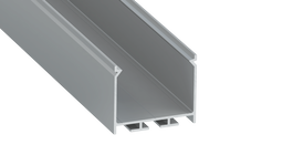 KIMERA Profilé en aluminium anodisé argent NORS avec diffuseur opale et accessoires, 2,02 m