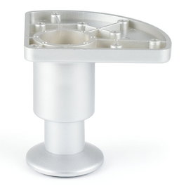 Q&Q Pata Regulable Abs 77-91 - Pied réglable en ABS chromé mat pour canapé ou meuble, hauteur 77 à 91 mm