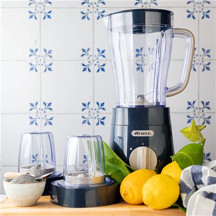 Ariete 576/03 Batidora de Vaso Breakfast Graphite - Blender de Cuisine avec 4 Lames en Acier Inoxydable, 2 Vitesses et Fonction Pulse