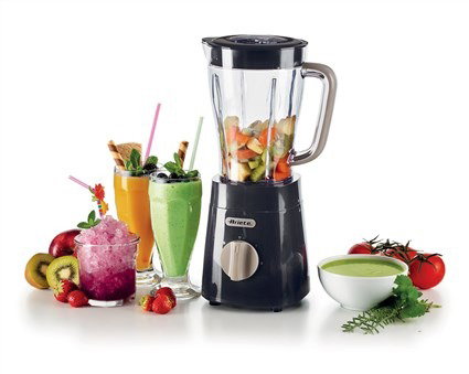 Ariete 576/03 Batidora de Vaso Breakfast Graphite - Blender de Cuisine avec 4 Lames en Acier Inoxydable, 2 Vitesses et Fonction Pulse