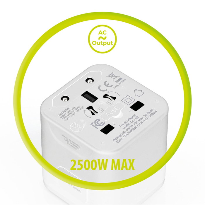 Mobile Origin Adaptateur de voyage PW30 EU/UK/US/AUS, blanc