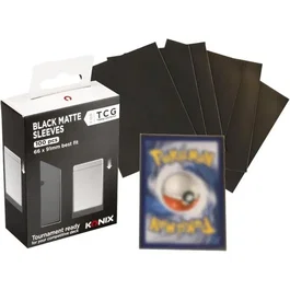 Konix - 100 Pochettes Protection Cartes Matte Sleeves 66x91 mm - Noir - Pour Magic: The Gathering, Pokémon, Lorcana, One Piece, Jeux de Cartes à Collectionner