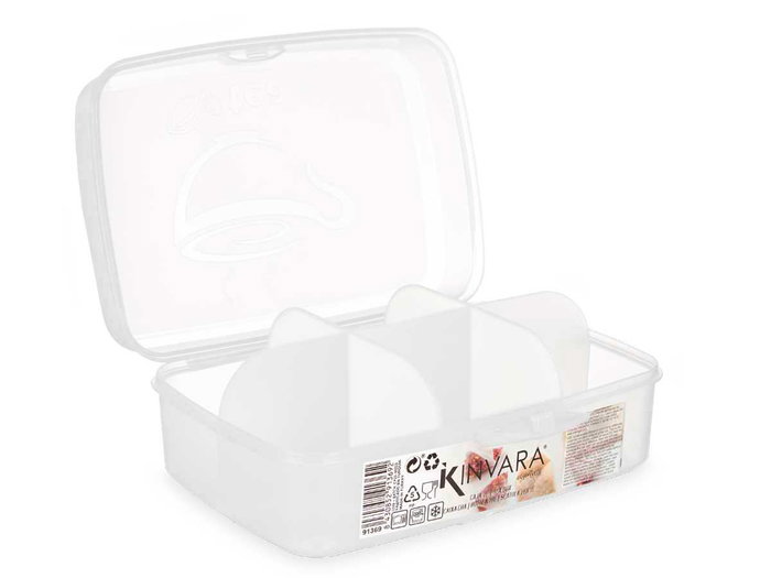 KINVARA Boîte en plastique transparente 6 compartiments