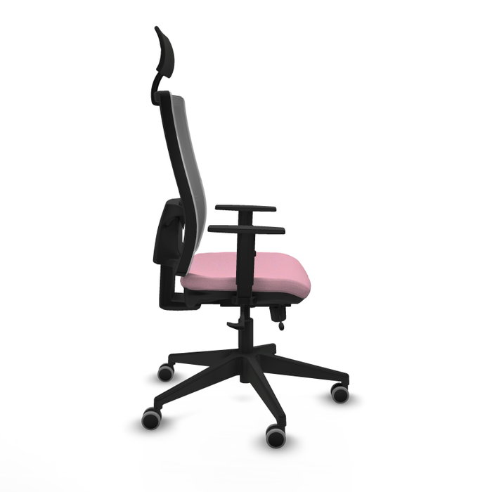 Piqueras y Crespo 1D066G1 Chaise de Bureau Rose et Grise avec Appui-tête Piqueras y Crespo 1D066G1 Chaise de Bureau Rose et Grise avec Appui-tête