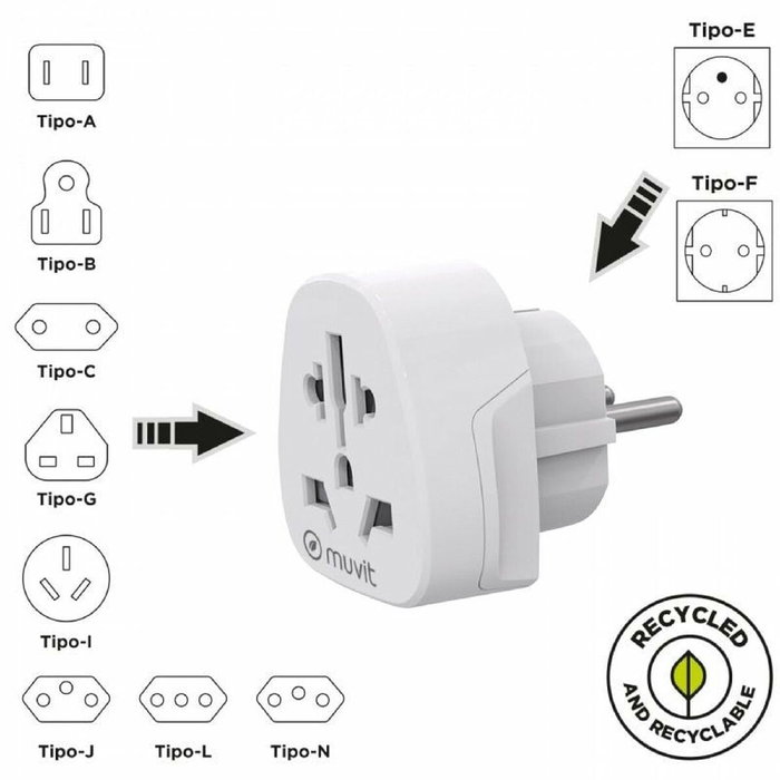 Adaptateur universel Muvit For Change MCADP0007 Blanc