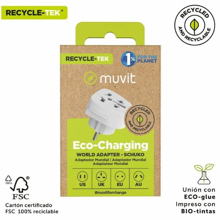 Adaptateur universel Muvit For Change MCADP0007 Blanc