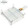 La Dehesa Grille Double Zinc 45 x 45 cm avec 4 Pieds et Poignée de Fermeture (Set de 5)