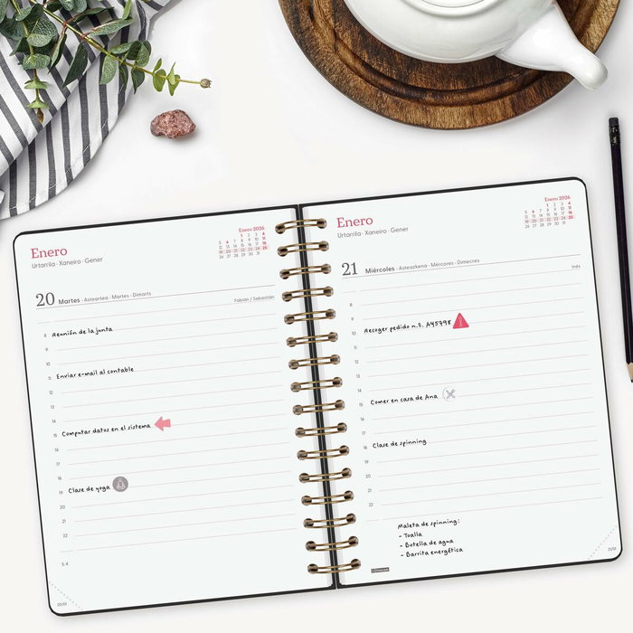 Agenda Finocam Alma Noir A5 15,5 x 21,2 cm 2026